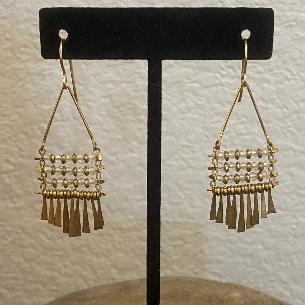 Brass & Moonstone Earrings
